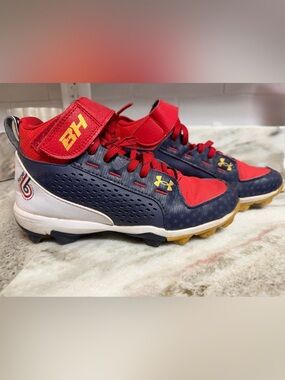 Under Armour Bryce Harper 6 Baseball Cleats - Kids Youth Size 4.5 (3024326-100)
